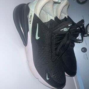 Nike Air Max 270 Black and Mint Athletic Shoes